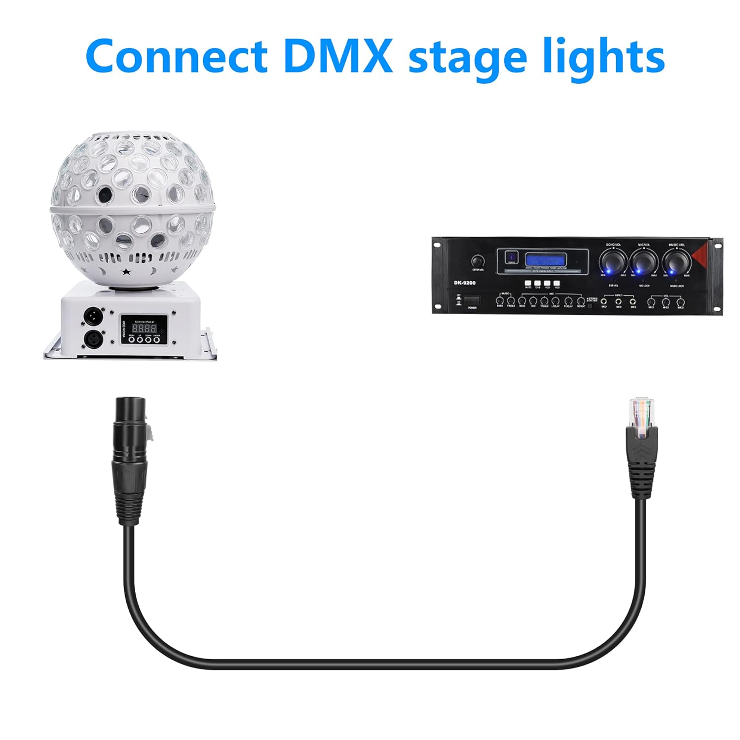 XLR to RJ45 Extension Cable, XLR 3Pin Male to RJ45 Cat5 Ethernet Male Network Connector for for Recording Studio Amplifier Mixer