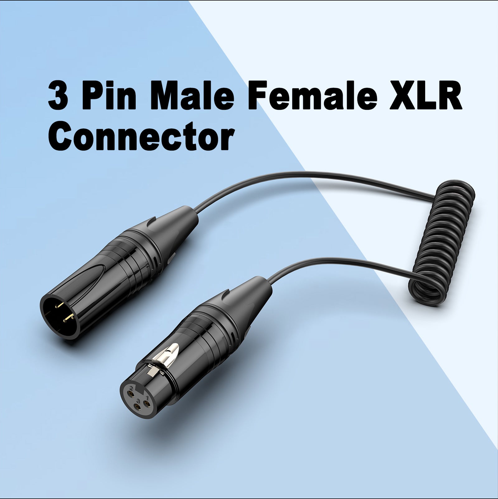 XLR to XLR 3 Pin Microphone Cable, Male to Female Clear Stereo Extension Lead Mic Extender for Studio Recorder Amplifier Mixing