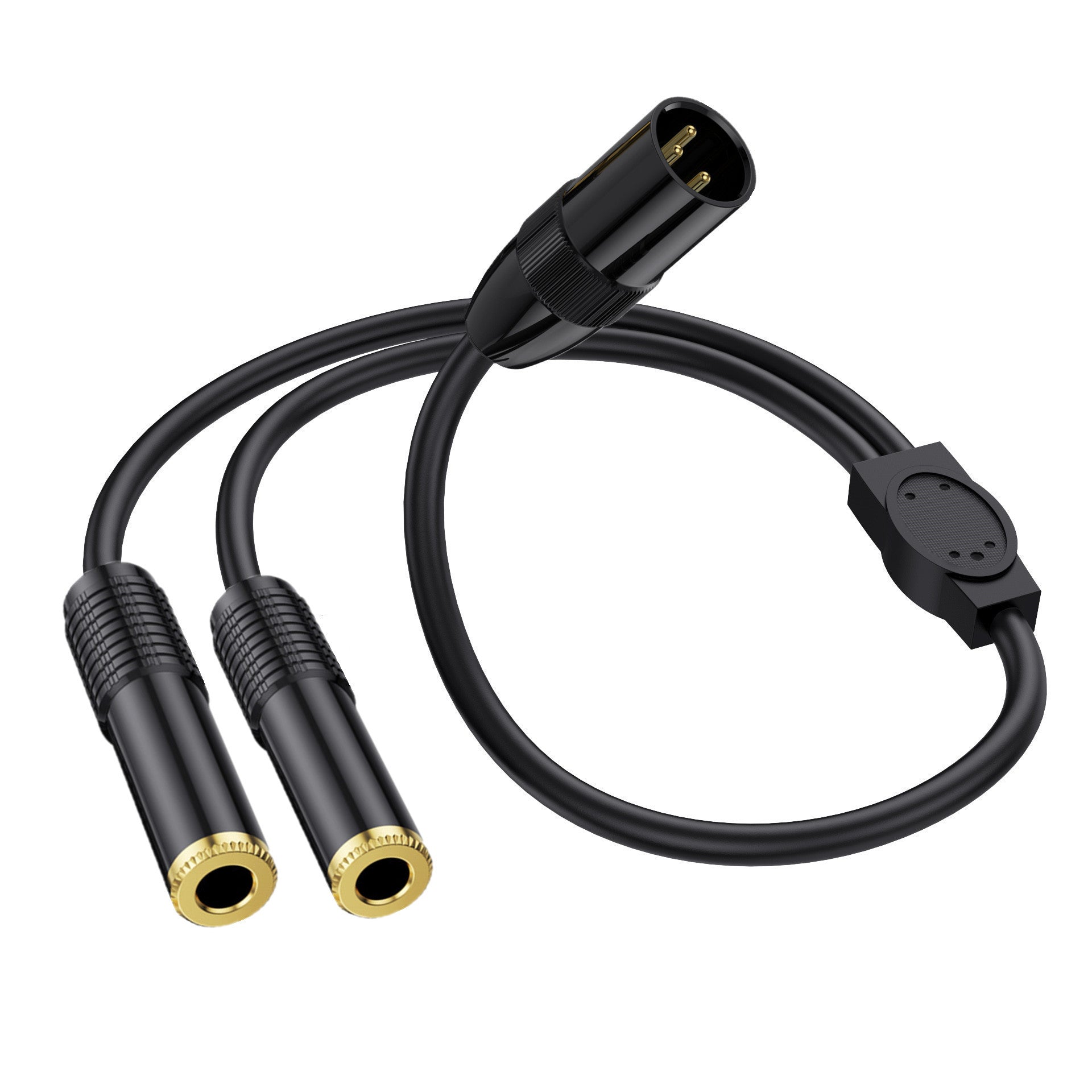 XLR Male to Dual 6.35mm 1/4'' TRS Female Microphone Stereo Unbalanced Audio Converter Y Splitter Cable