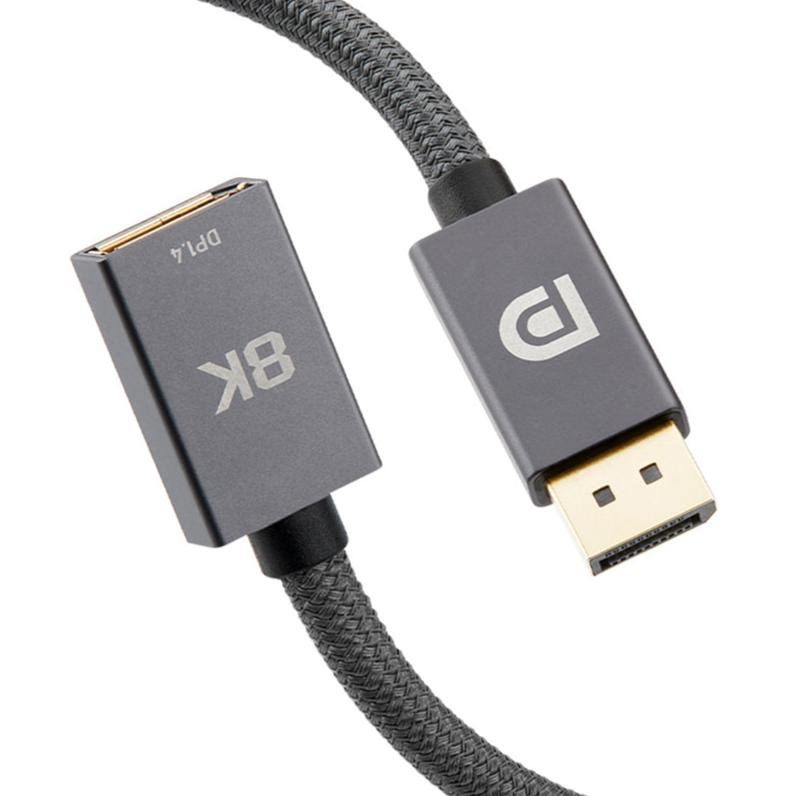 DisplayPort 1.4 Male to DisplayPort Female Braided 8K Extension Cable