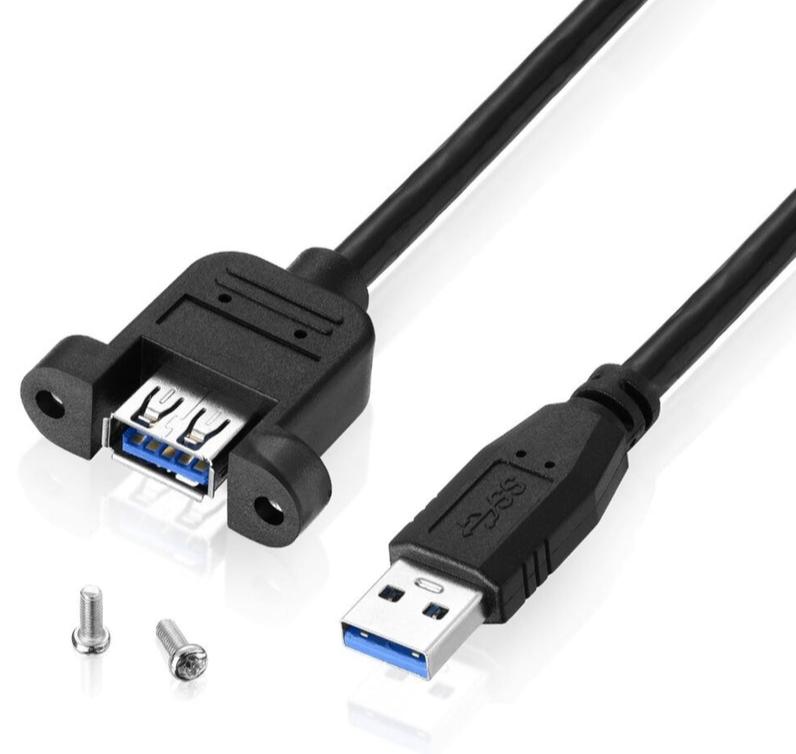 USB 3.0 Type A Male to Female Panel Mount Extension Cable 3m