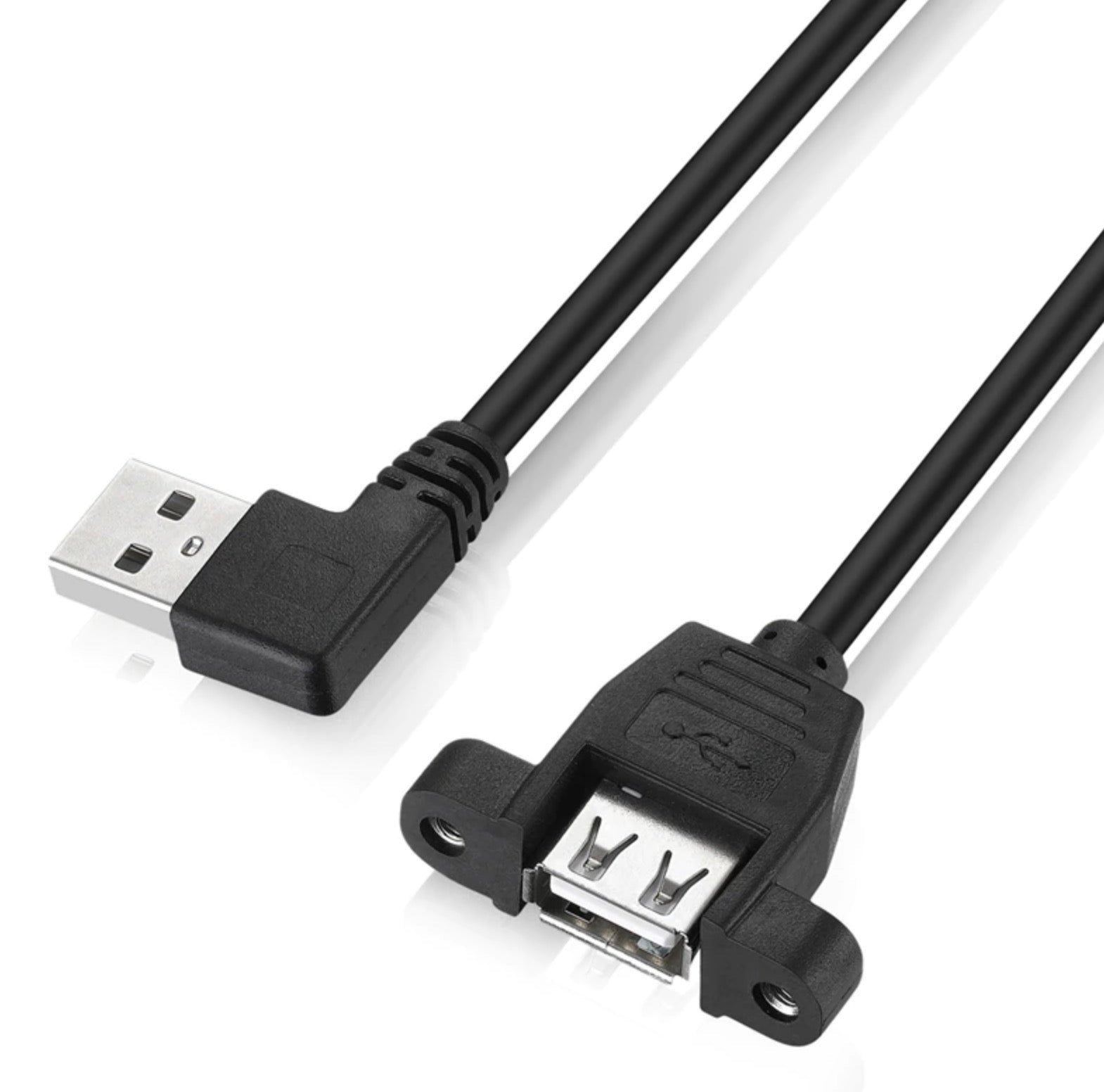 USB 2.0 Type A Male to Female Panel Mount Extension Cable 0.25m