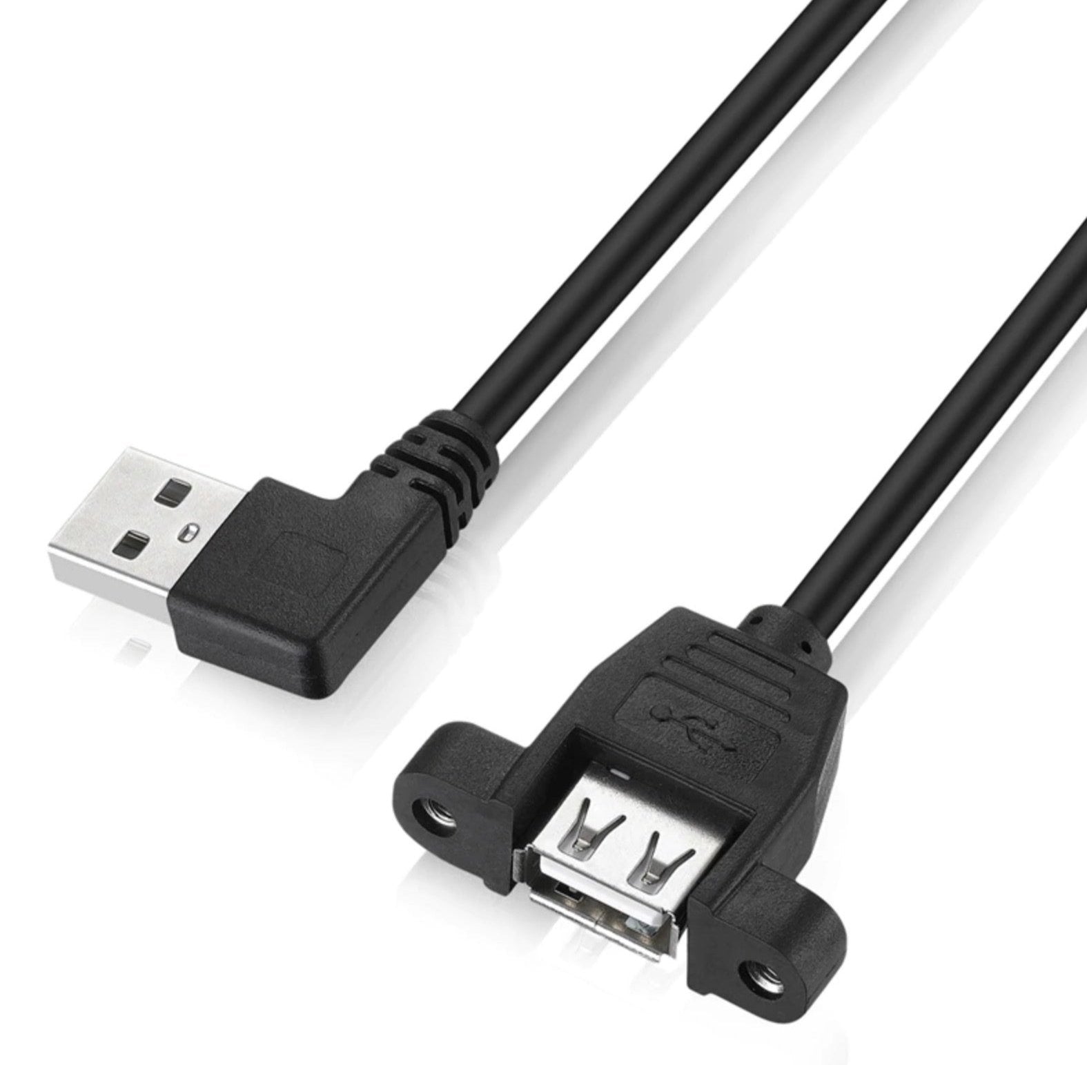 USB 2.0 Type A Male to Female Panel Mount Extension Cable 1m