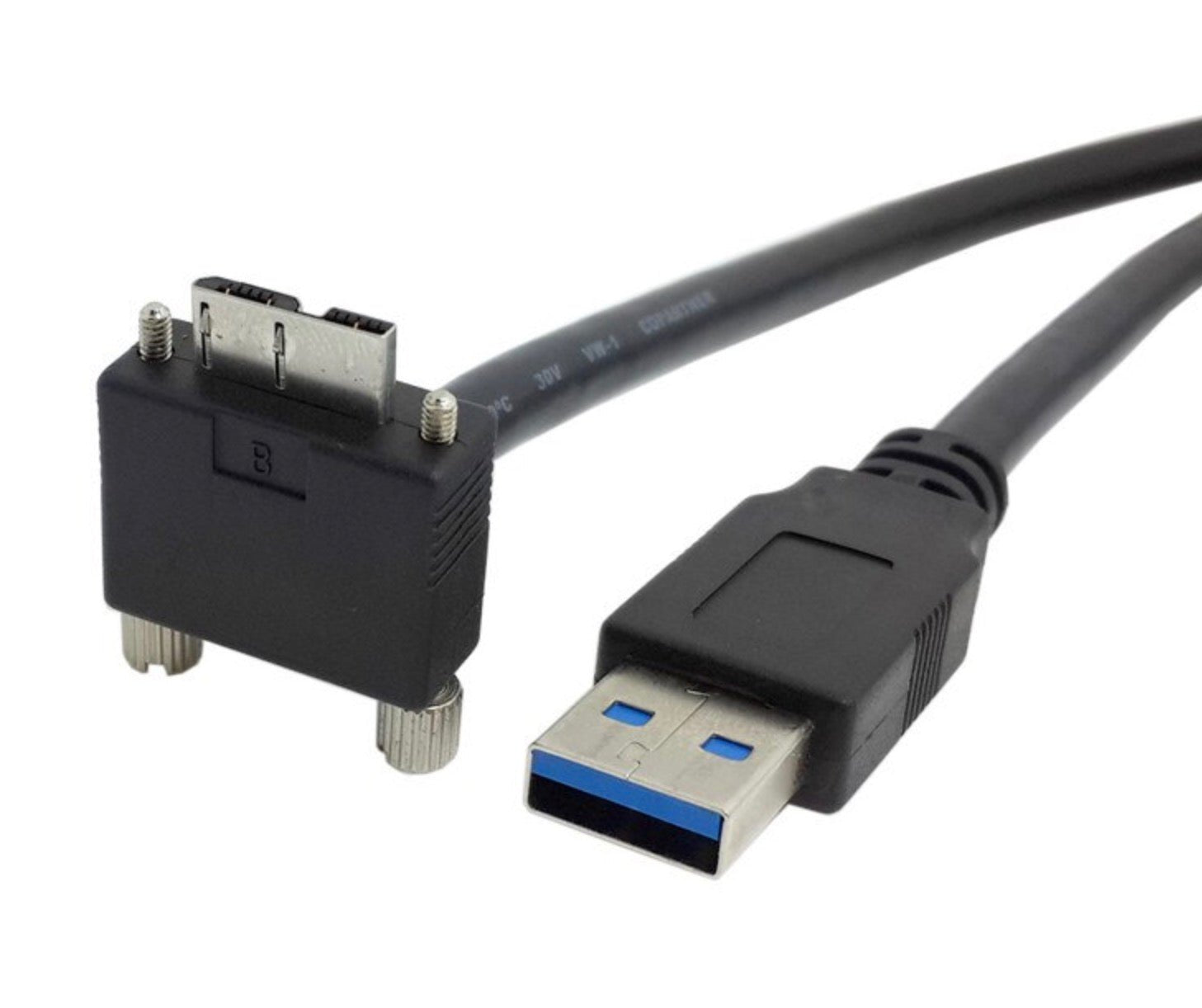 USB-A 3.0 Male to Micro B Angled Data Cable 1.2m