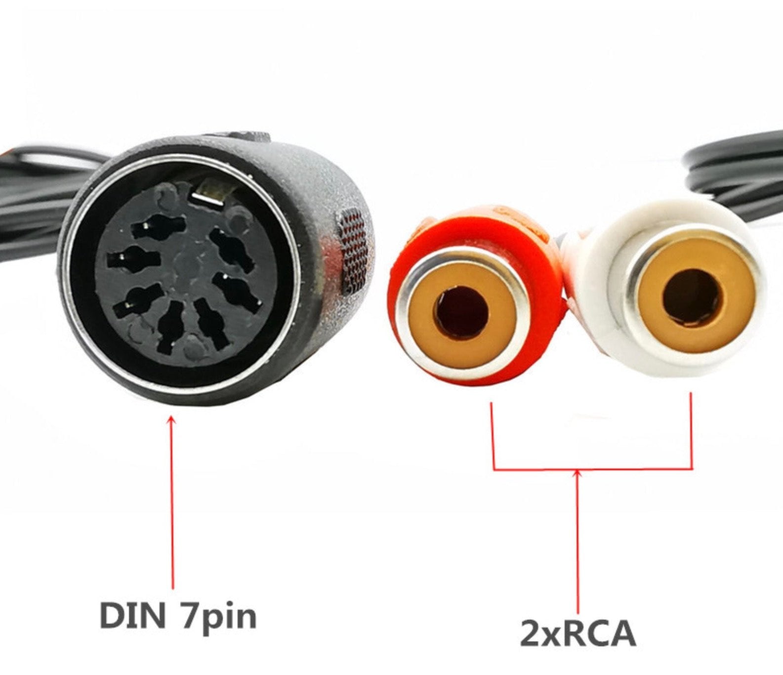 7-Pin DIN Female to Dual RCA Female Audio Stereo Cable for Bang & Olufsen