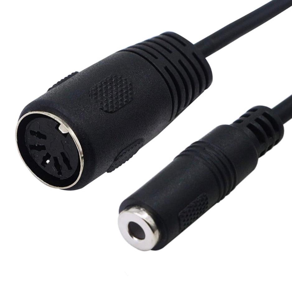 5-Pin Din MIDI Female to 3.5mm TRS Stereo Female Jack Adapter Audio Cable