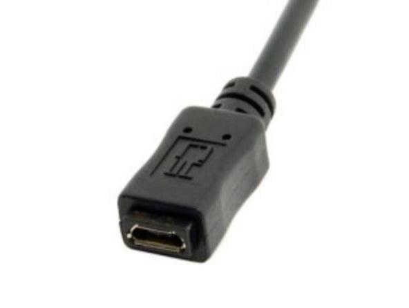 USB Micro 5-Pin Angled Male to Female Extension Cable 0.5m