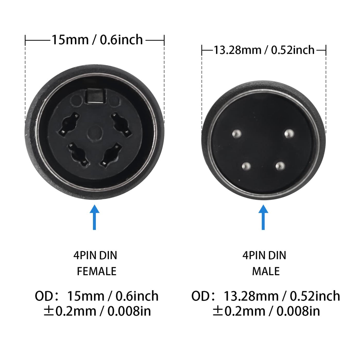 4-Pin Din Male to Female Extension Cable for Audio Digital Devices