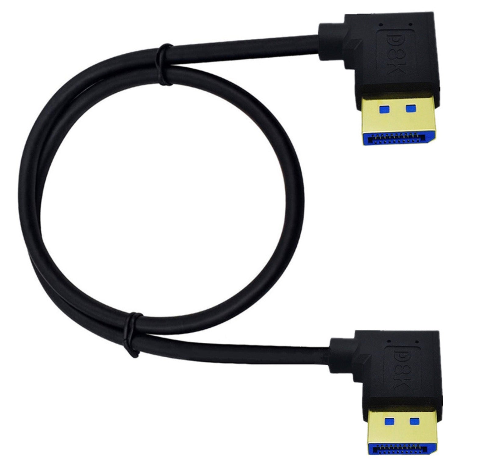 8K DisplayPort 1.4 Male to Male 90° Right Angled Cable (8K@60Hz)