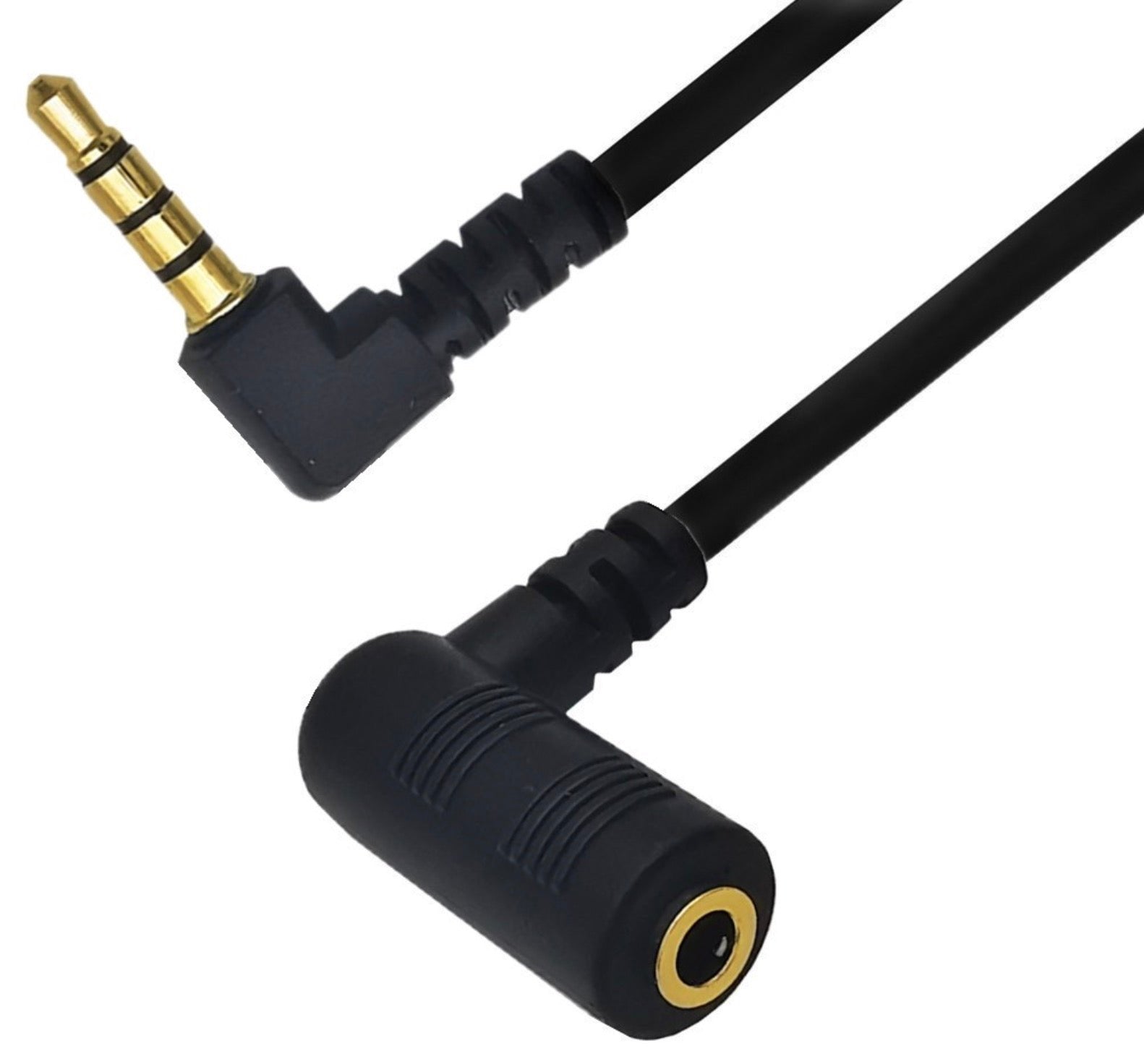 3.5mm 4 Pole TRRS Male to Female Audio Stereo Angled Cable