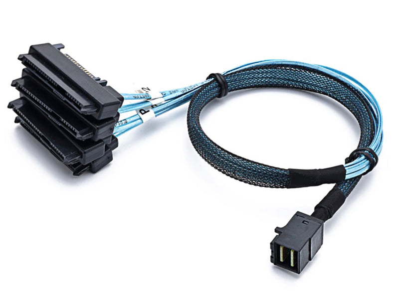 SFF-8643 Internal Mini SAS HD to 4 x 29pin SFF-8482 Connectors with SAS 15pin Power Port Cable