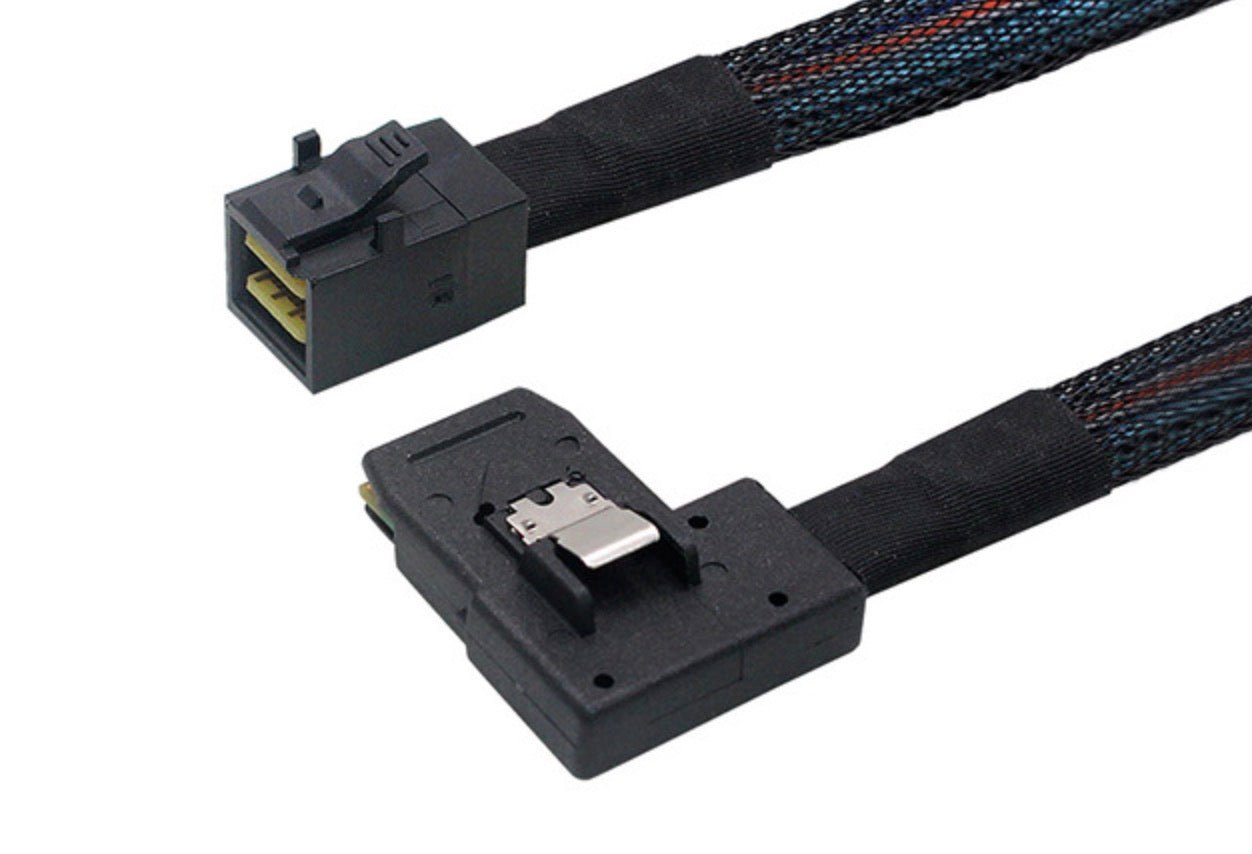 SFF-8643 Mini HD to 6GB SFF-8087 Angled Mini SAS Server Cable for Internal Hosts