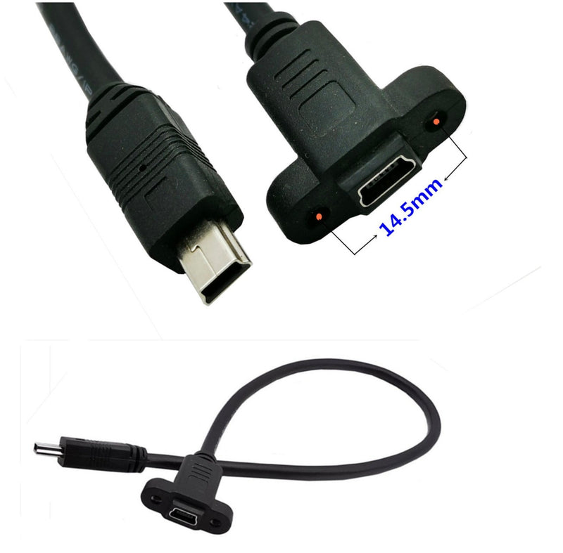 Mini Usb B 5 Pin Male To Female Socket Panel Mount Extension Cable 03 8085