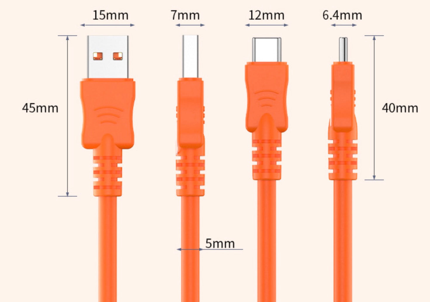 USB C to USB A 2.0 Male Flexible PD Charging Cable 66W 5.5A