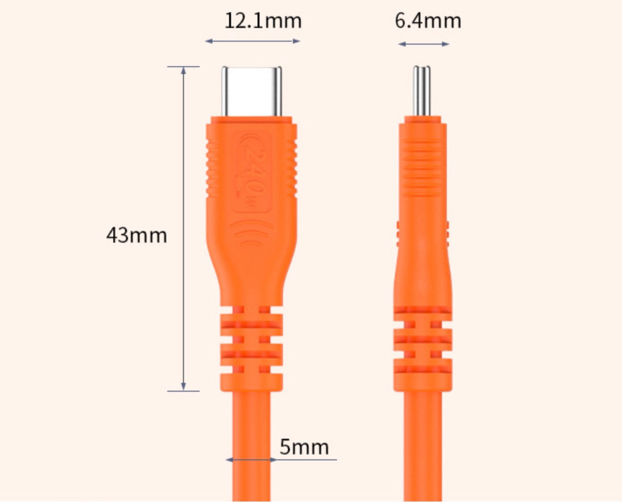 USB-C to USB-C Flexible PD 3.1 240W Charging Data Cable 1m