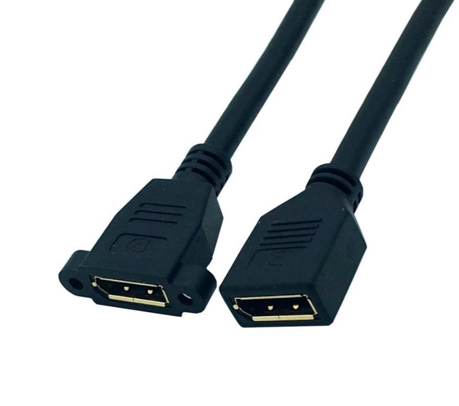 DisplayPort (1.2) Female to Female Single Panel Mount Extension Cable 0.3m