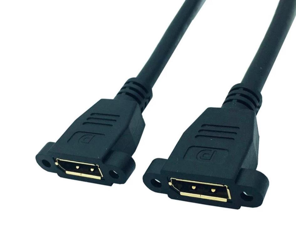 DisplayPort (1.2) Female to Female Dual Panel Mount Extension Cable 0.3m