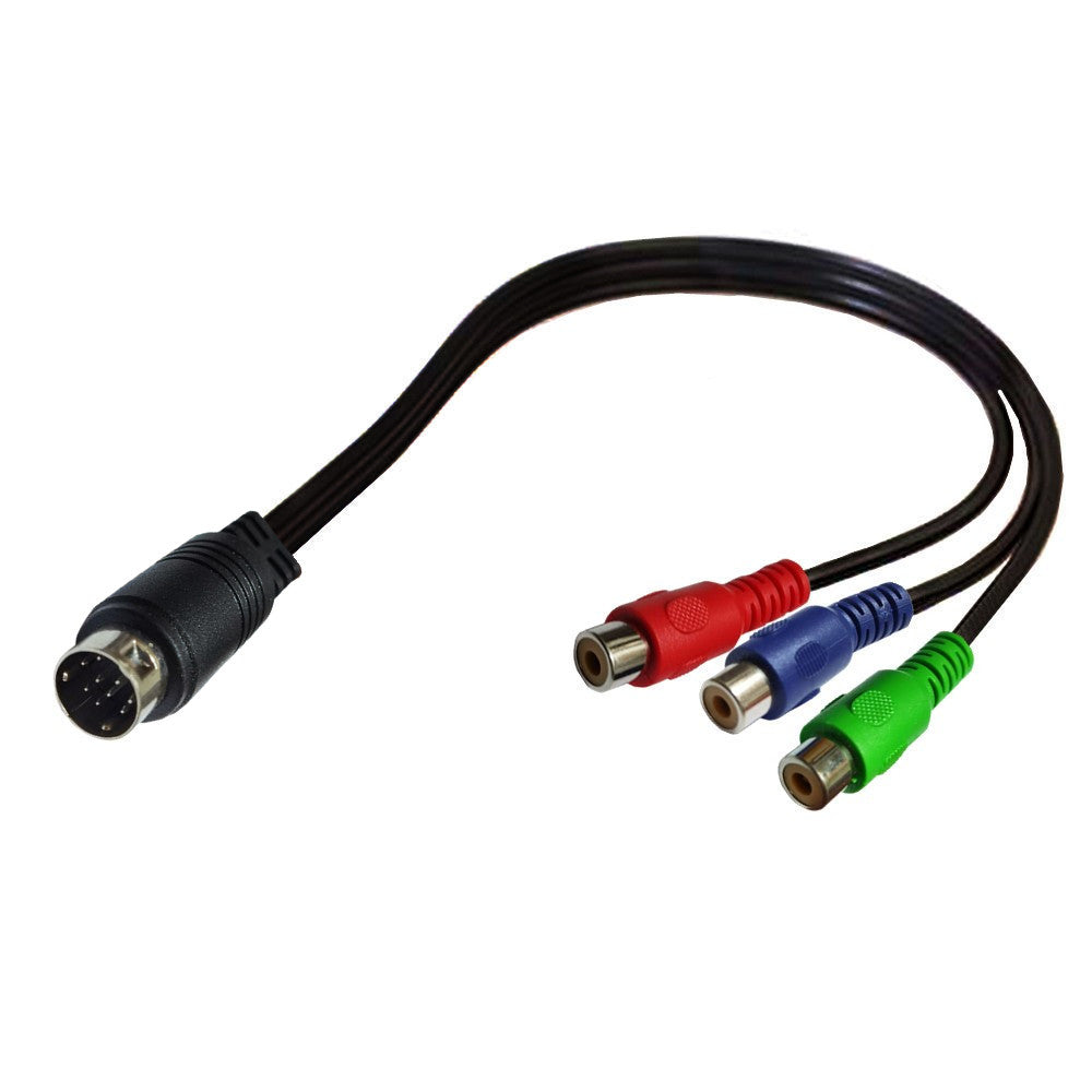 9Pin S-Video to 3 RCA Component Female RGB TV HDTV Audio Video Cable 0.3m