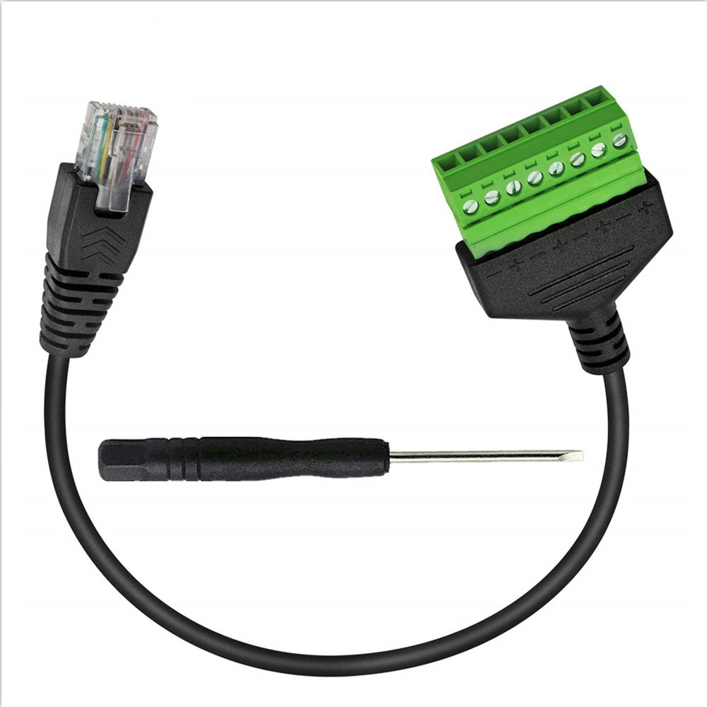 RJ45 Male to 8 Pin Terminal Block Network Ethernet Extender Cable 30cm