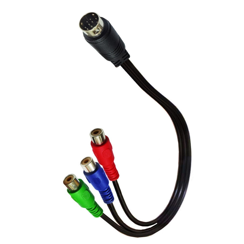 9Pin S-Video to 3 RCA Component Female RGB TV HDTV Audio Video Cable 0.3m