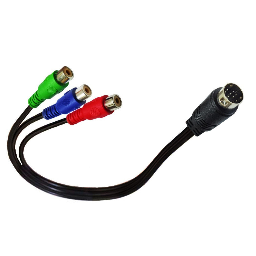 9Pin S-Video to 3 RCA Component Female RGB TV HDTV Audio Video Cable 0.3m