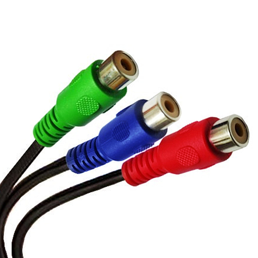 9Pin S-Video to 3 RCA Component Female RGB TV HDTV Audio Video Cable 0.3m