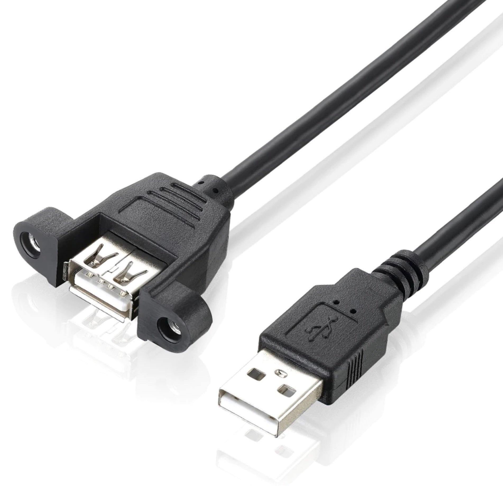 USB 2.0 Type A Male to Female Panel Mount Cable