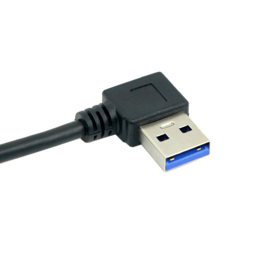 USB-A 3.0 Right Angled Male to Straight Male Data Cable 0.5m