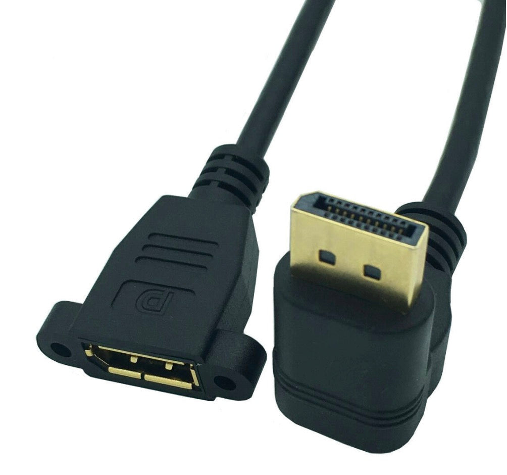 Displayport Male to Female Panel Mount 4K Extension Cable (0.3m)