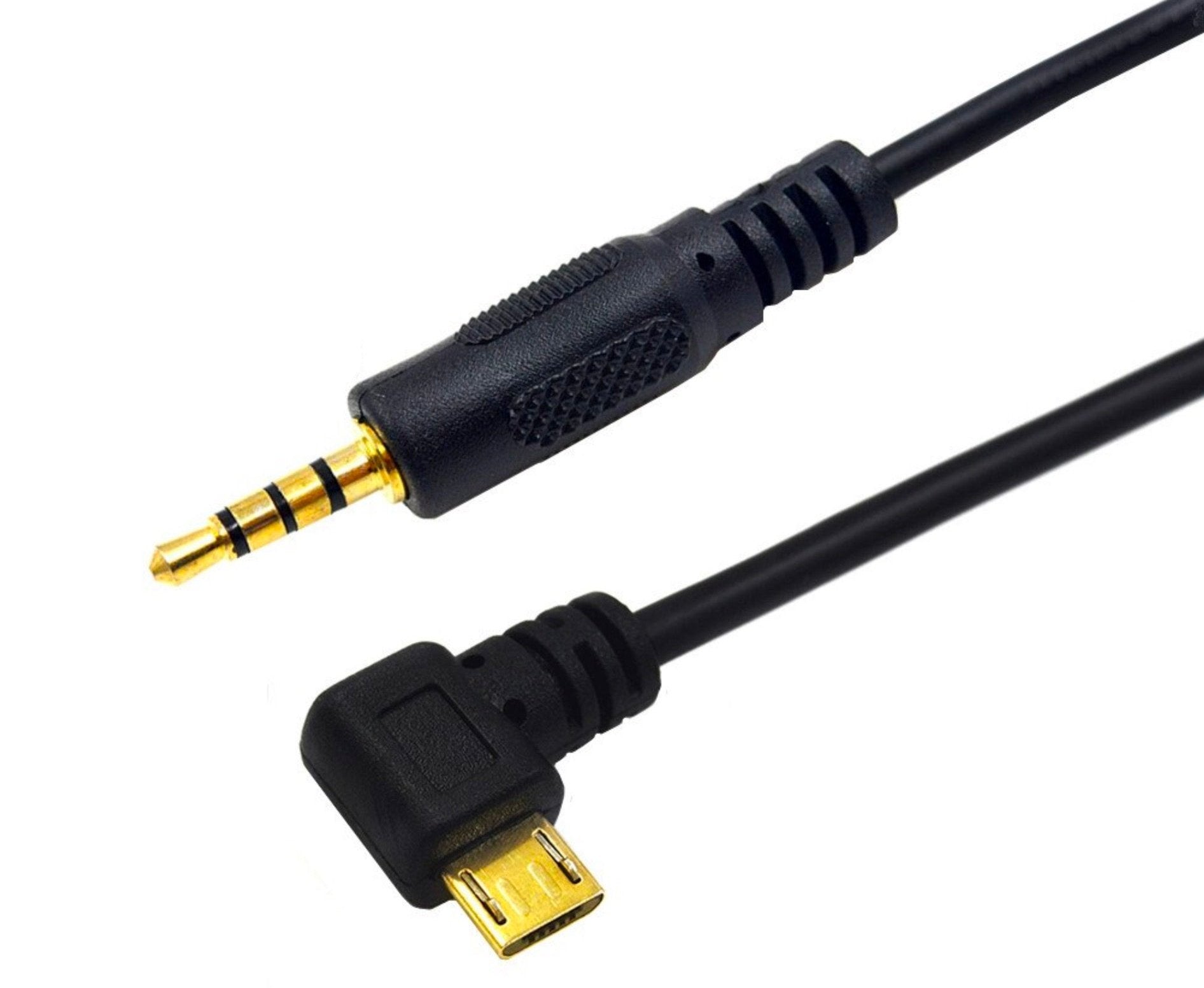 3.5mm Male 4 Pole to Micro USB Male Left Angle Audio Cable 1m