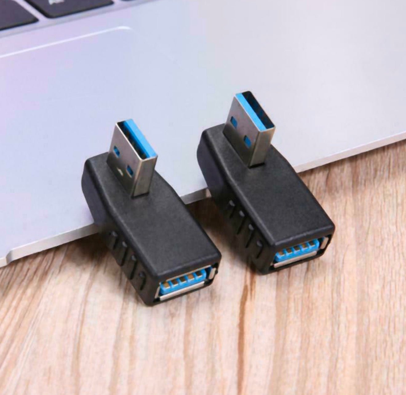 USB 3.0 Type A Angled Male to Female Data Adapter