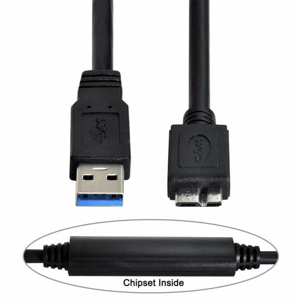 USB-A 3.0 Male to Micro-B Chipset Repeater Data Charging Cable 4.8Gbps 8m